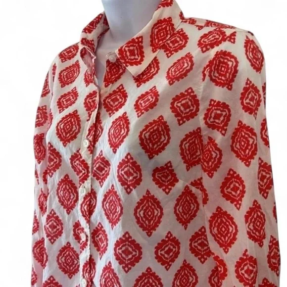 Preppy Crown & Ivy Casual Balletcore Button Down Top - Picture 7 of 8